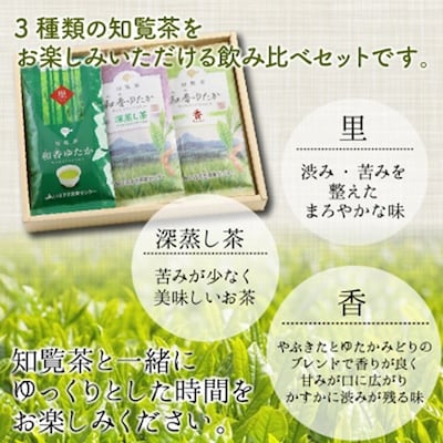 ゆっくりした時間を♪知覧茶(香・深むし茶・里)飲み比べセット