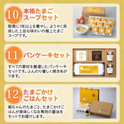 【発送月固定定期便】菊ちゃんのたまごづくし(10・11・12月コース)全3回