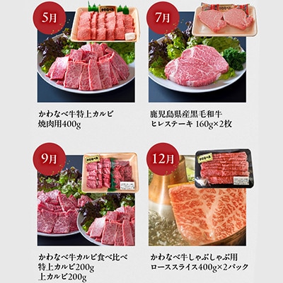 【発送月固定定期便】自慢のかわなべ牛定期便全7回