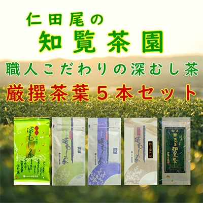 【自宅用】知覧茶園の深むし茶 厳撰茶葉5本セット
