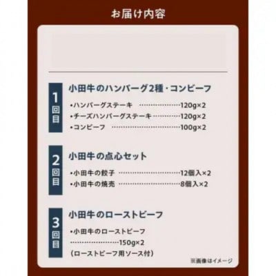 【毎月定期便】「小田牛」定期便～加工品づくし～全3回
