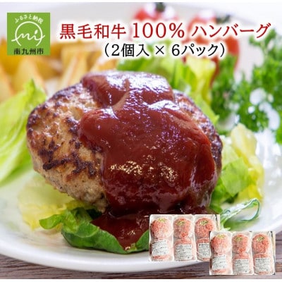黒毛和牛100%ハンバーグ(2個入×6パック)