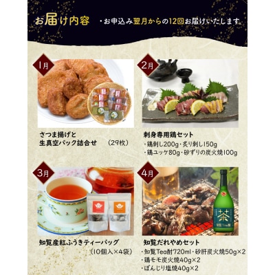 【発送月固定定期便】南九州市知覧うまいもん定期便全12回