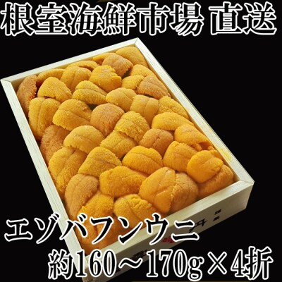 【年内配送可○】エゾバフンウニ(黄系)160～170g×4折 E-14021