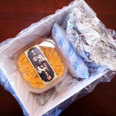 【年内配送可○】エゾバフンウニ(黄系)塩水パック70～80g×2P B-11097