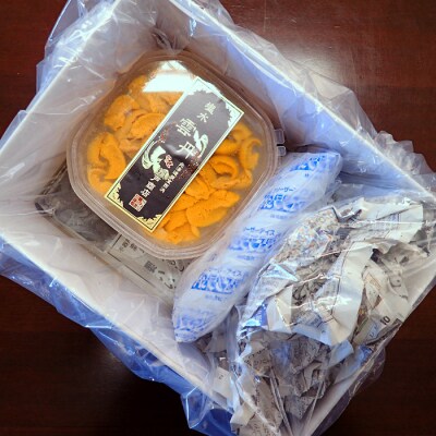 【年内配送可○】エゾバフンウニ(黄系)塩水パック70～80g×2P B-28098