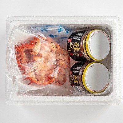 【年内配送可○】★花咲ガニ(甲羅詰)70g×2P、鮭フレーク80g×1瓶 B-45012