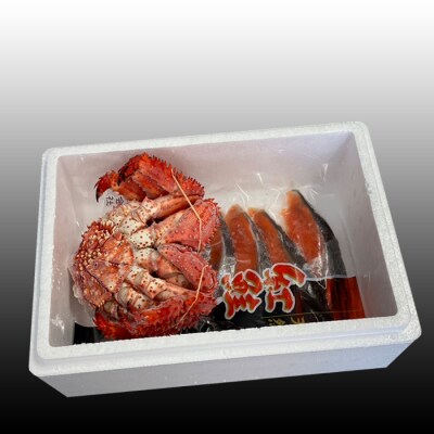 【年内配送可○】花咲かに300g～450g前後×1尾、甘塩紅鮭5切×1P G-36012