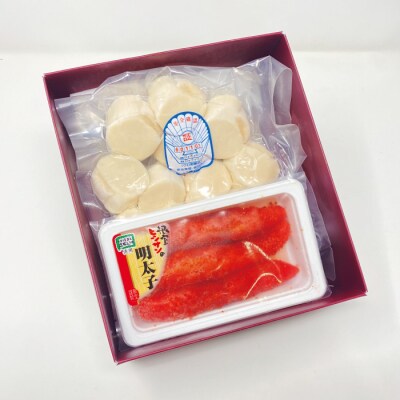 【年内配送可○】ほたて300g、明太子140g G-16008