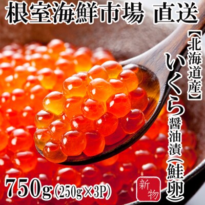 【年内配送可○】いくら醤油漬け(秋鮭卵)(新物)250g×3P C-14058