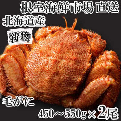 【年内配送可○】ボイル毛がに450～550g×2尾 F-11017