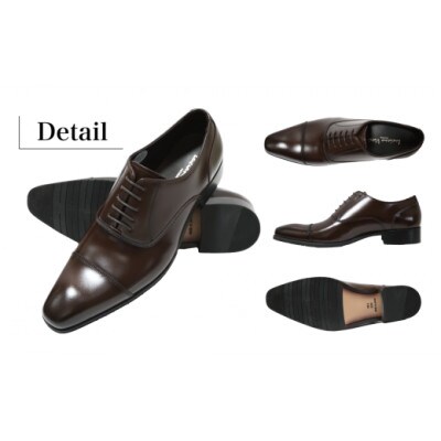 【LV431 BR】25.5cm トレンドを意識したビジネスシューズ ストレートチップ(ブラウン)