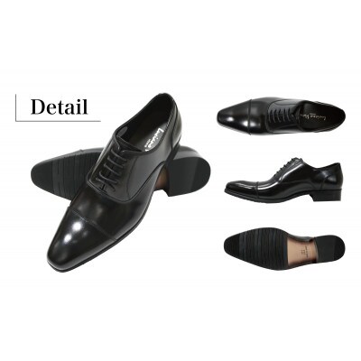 【LV431 BL】26.5cm トレンドを意識したビジネスシューズ ストレートチップ(ブラック)