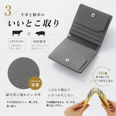 YOSHINAコンパクト二つ折り財布 (小銭入れ付き) 色:ピスタチオ