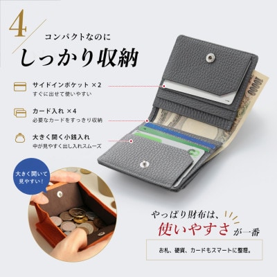 YOSHINAコンパクト二つ折り財布 (小銭入れ付き) 色:ヘザーローズ