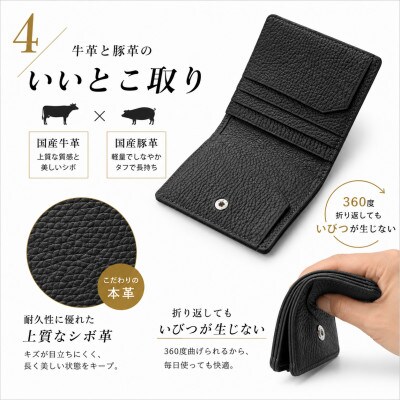 コンパクト 二つ折り財布 (小銭入れ付き) 色:ミントブルー