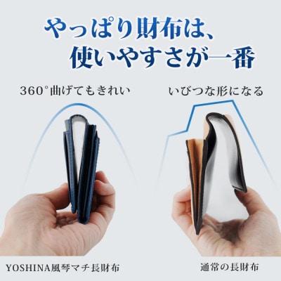 コンパクト 風琴マチ長財布(小銭入れ付き)　色:サファイヤブルー