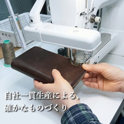 YOSHINAラウンドファスナー長財布　色:ブラウン