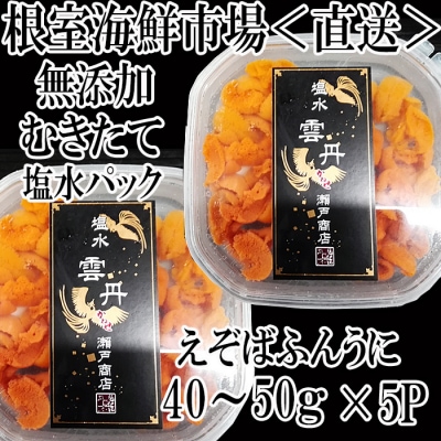 【年内配送可○】無添加むきたてエゾバフンウニ(赤系)塩水パック40～50g×5P B-11093