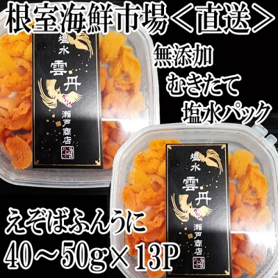 【年内配送可○】無添加むきたてエゾバフンウニ(赤系)塩水パック40～50g×13P D-28038