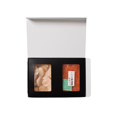 【年内配送可○】★いくら醤油漬80g×4P、お刺身帆立貝柱400g C-42079