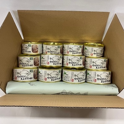 【年内配送可○】カラスガレイえんがわ味付170g×12缶 C-78021