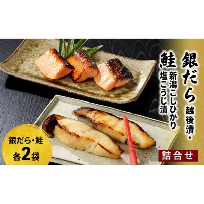 銀だら越後漬・鮭新潟こしひかり塩こうじ漬詰合せ(銀ダラ×2、鮭×2)[54070056]