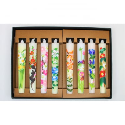 手描き花ろうそく12cm　8本入 [54070207]