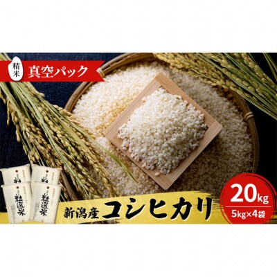 新潟産コシヒカリ精米20kg真空パック(5kg×4袋) [54070374]
