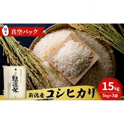 新潟産コシヒカリ精米15kg真空パック(5kg×3袋) [54070378]
