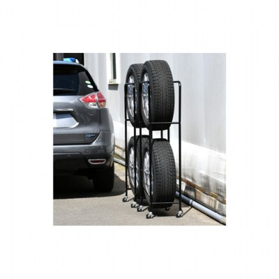 カバー付き薄型タイヤラック2個組(タイヤ幅28・外径80cmまで対応) [54071131]