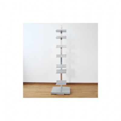 ブックタワー ハイタイプ(8段)シルバー キャスター付き [54071132]