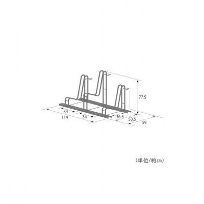 スタンドいらずの頑丈自転車ラック 3台用ぐらつき抑制 [54071134]