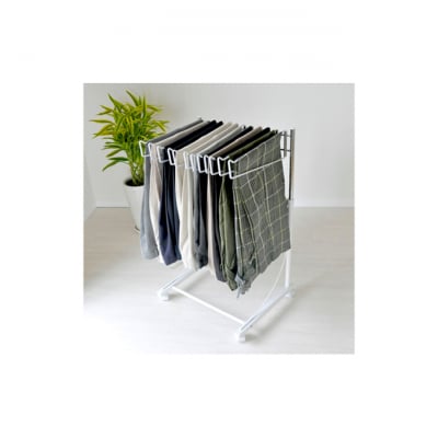 高さ伸縮スラックスハンガー12本掛 (ホワイト) スイング式 [54071135]