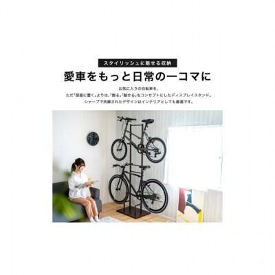 室内自転車スタンド 2台用　ブラウン ロードレースタイプ [54071138]