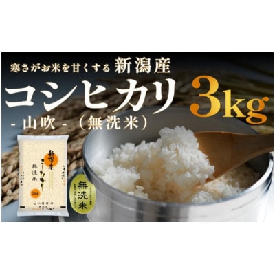 無洗米 新潟産 コシヒカリ 3kg 令和7年産[54071789]