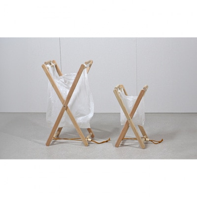 【ひのきレジ袋ハンガー 大小2個セット】折りたたみ式 [54071230]