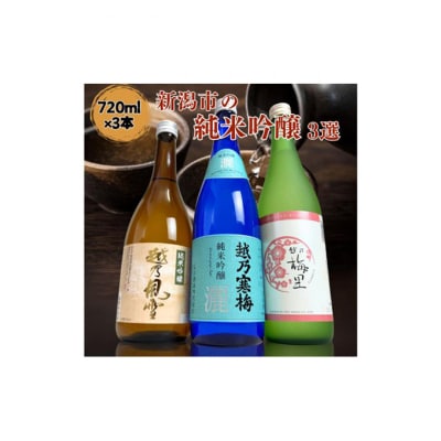 越後銘門酒会 新潟市の純米吟醸 飲み比べ 720ml×3本 N723B [54071456]