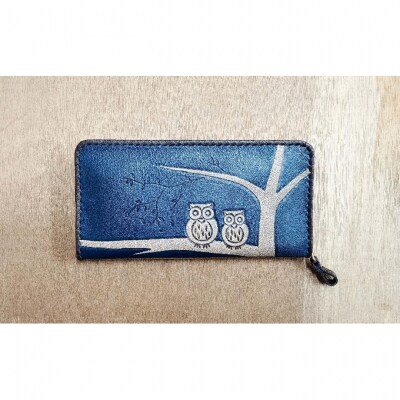 L型小銭入れ付きファスナー財布 ☆ふくろう☆ ディープグリーン[54071489]