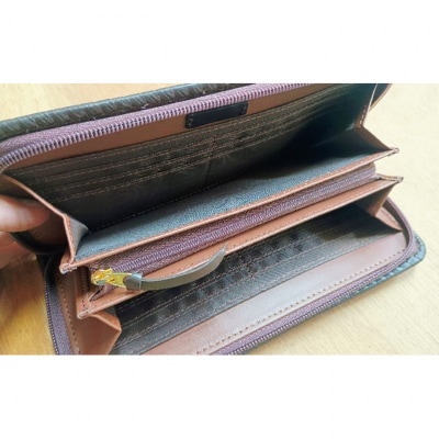 L型小銭入れ付きファスナー財布 ☆ふくろう☆ ディープグリーン[54071489]