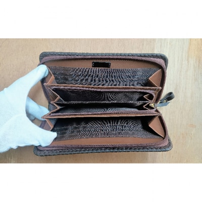 L型小銭入れ付きファスナー財布 ☆ふくろう☆ ディープグリーン[54071489]