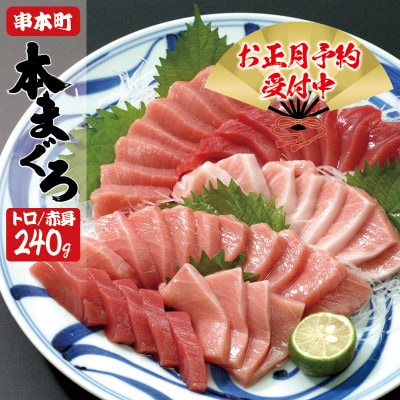 【年末発送・正月予約】本マグロ(養殖)トロ&赤身セット 240g【nks113‐sg】