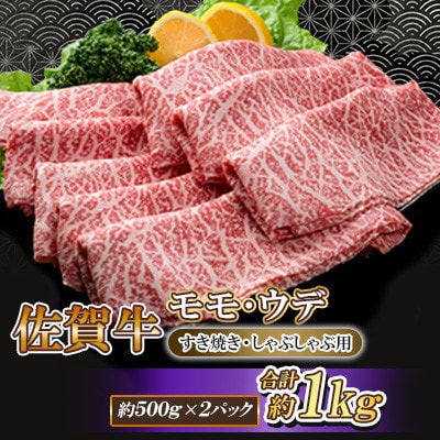 佐賀牛 モモ・ウデ(すき焼き・しゃぶしゃぶ用)1kg(500g×2パック)