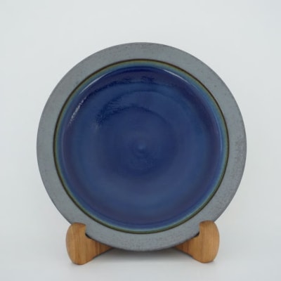 【出西窯】縁鉄砂呉須釉皿(ふちてっさごすゆうざら)