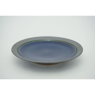 【出西窯】縁鉄砂呉須釉皿(ふちてっさごすゆうざら)