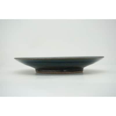 【出西窯】縁鉄砂呉須釉皿(ふちてっさごすゆうざら)