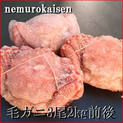 【年内配送可】★毛がに3尾(計2kg前後) E-57007