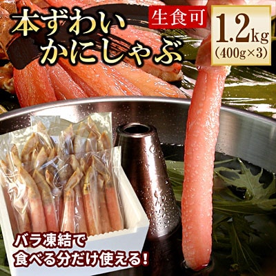 【年内配送可】【生食可・カット済・棒肉のみ】ずわいかにしゃぶ1.2kg F-56014