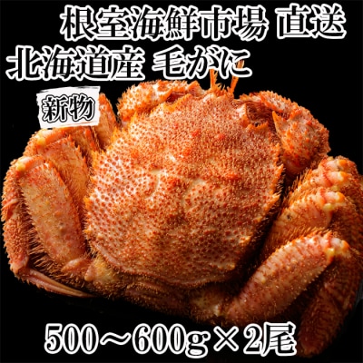 【年内配送可】ボイル毛がに500〜600g×2尾 F-11030