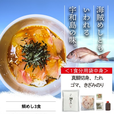 宇和島の鯛めし 3食 安岡蒲鉾 D012-020003